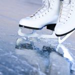 Tilted blue version, ice skates with reflection